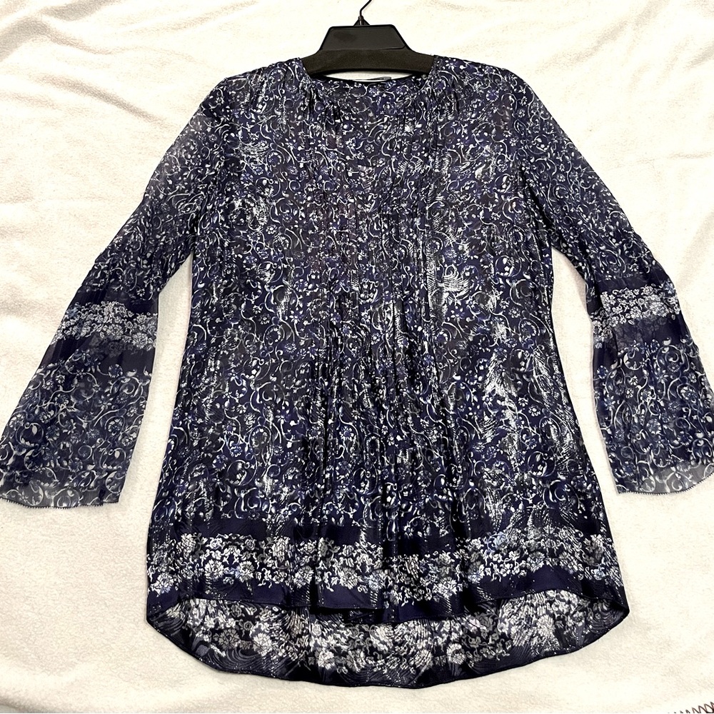 Elie Tahari Blue silk blouse size XS
